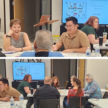 Company Culture Game Workshop with happy people participating